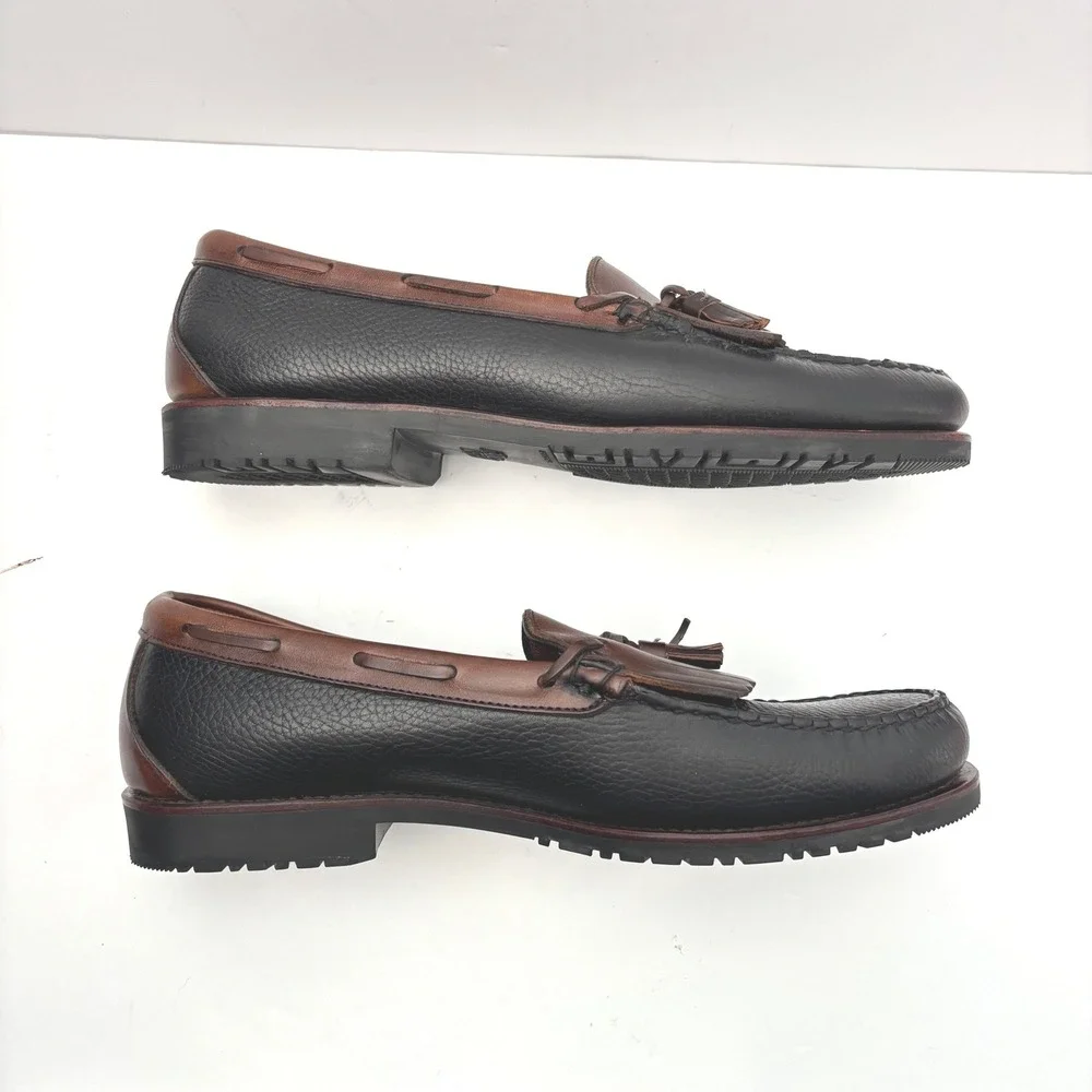 Allen Edmonds Nashua Kiltie Leather Tassel Mens Loafer Size 13 Brown Black